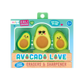 OOLY Avocado Love Eraser and Sharpener Set of 3