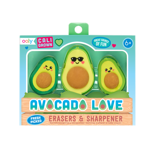OOLY Avocado Love Eraser and Sharpener Set of 3