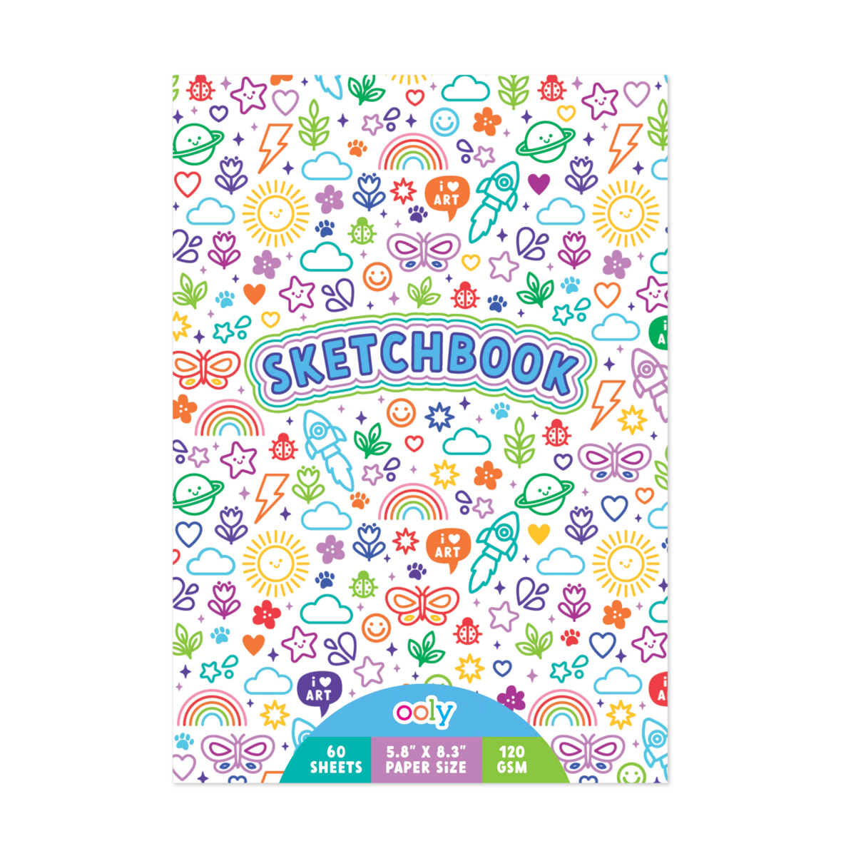 OOLY Colorful Doodles Sketchbook 5.8x8.3 60 Sheets