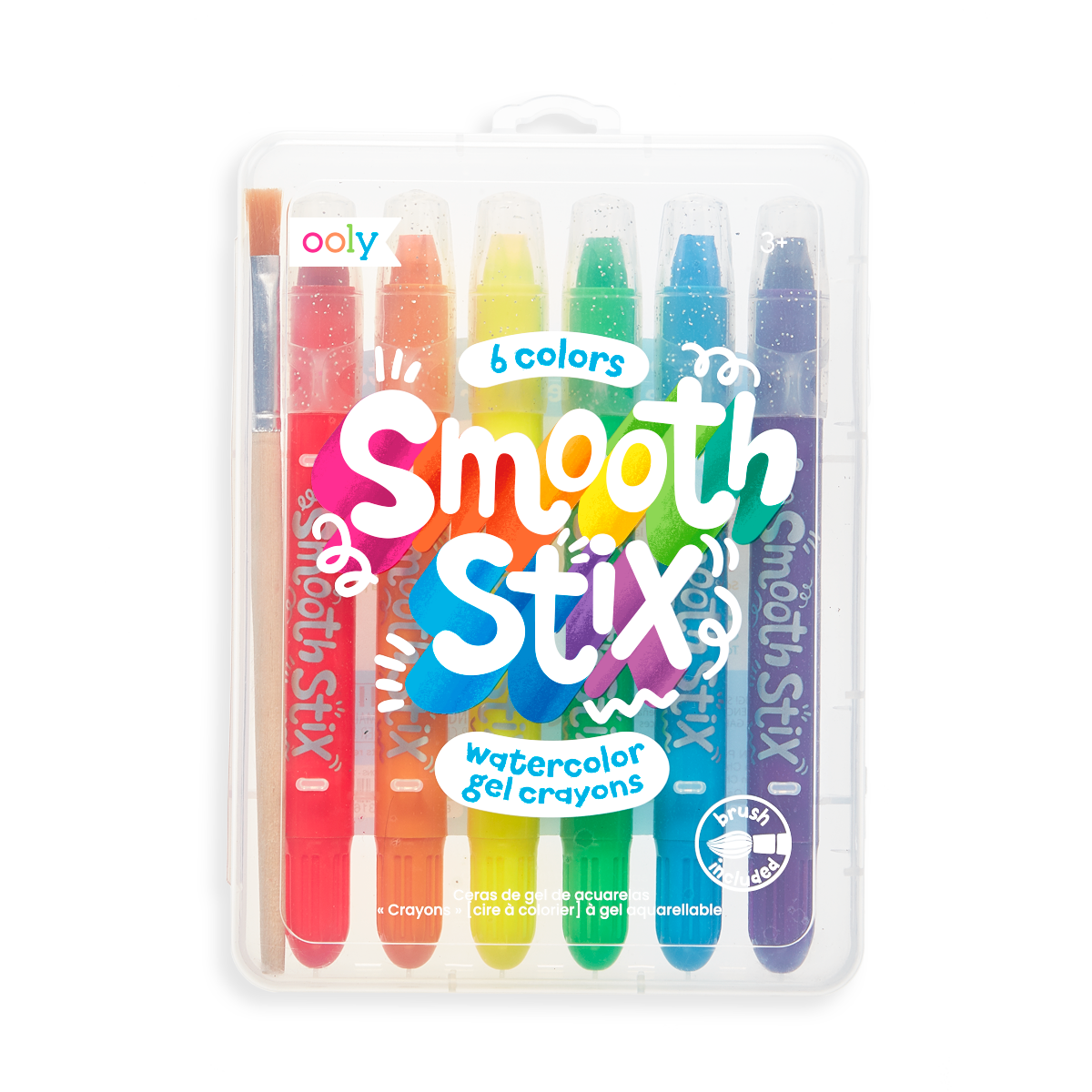 OOLY Smooth Stix Watercolor Gel Crayons Set of 7 (6 crayons + brush)