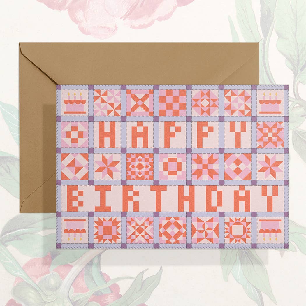 Happy Birthday (Patchwork Quilt) Card | Birthday Card