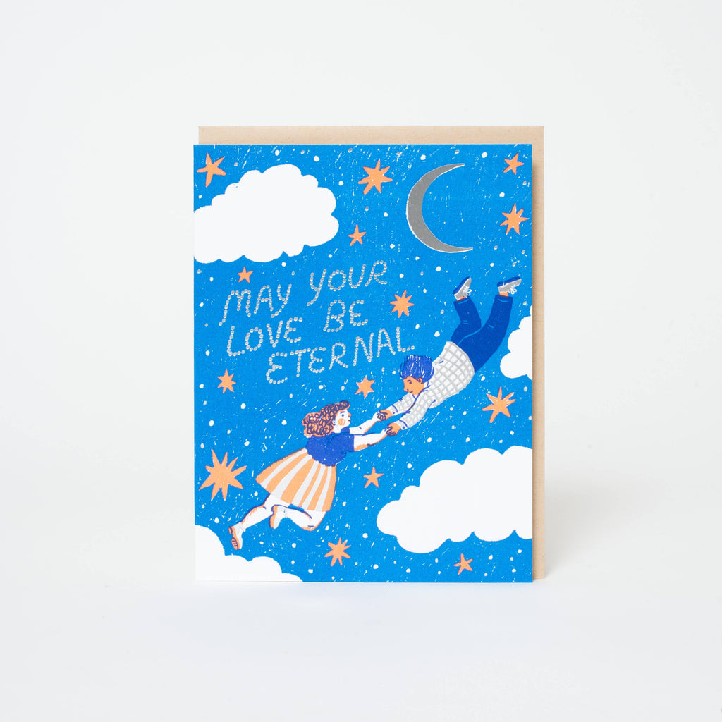 Eternal Love Letterpress Greeting Card by Phoebe Wahl: Plastic sleeve