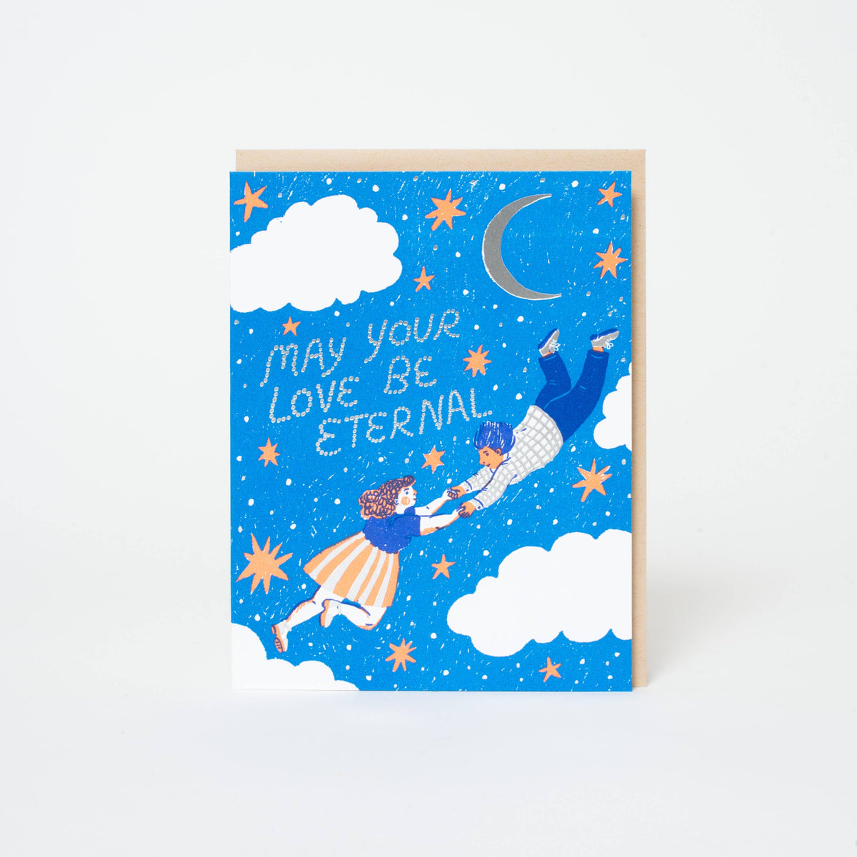 Eternal Love Letterpress Greeting Card by Phoebe Wahl: Plastic sleeve