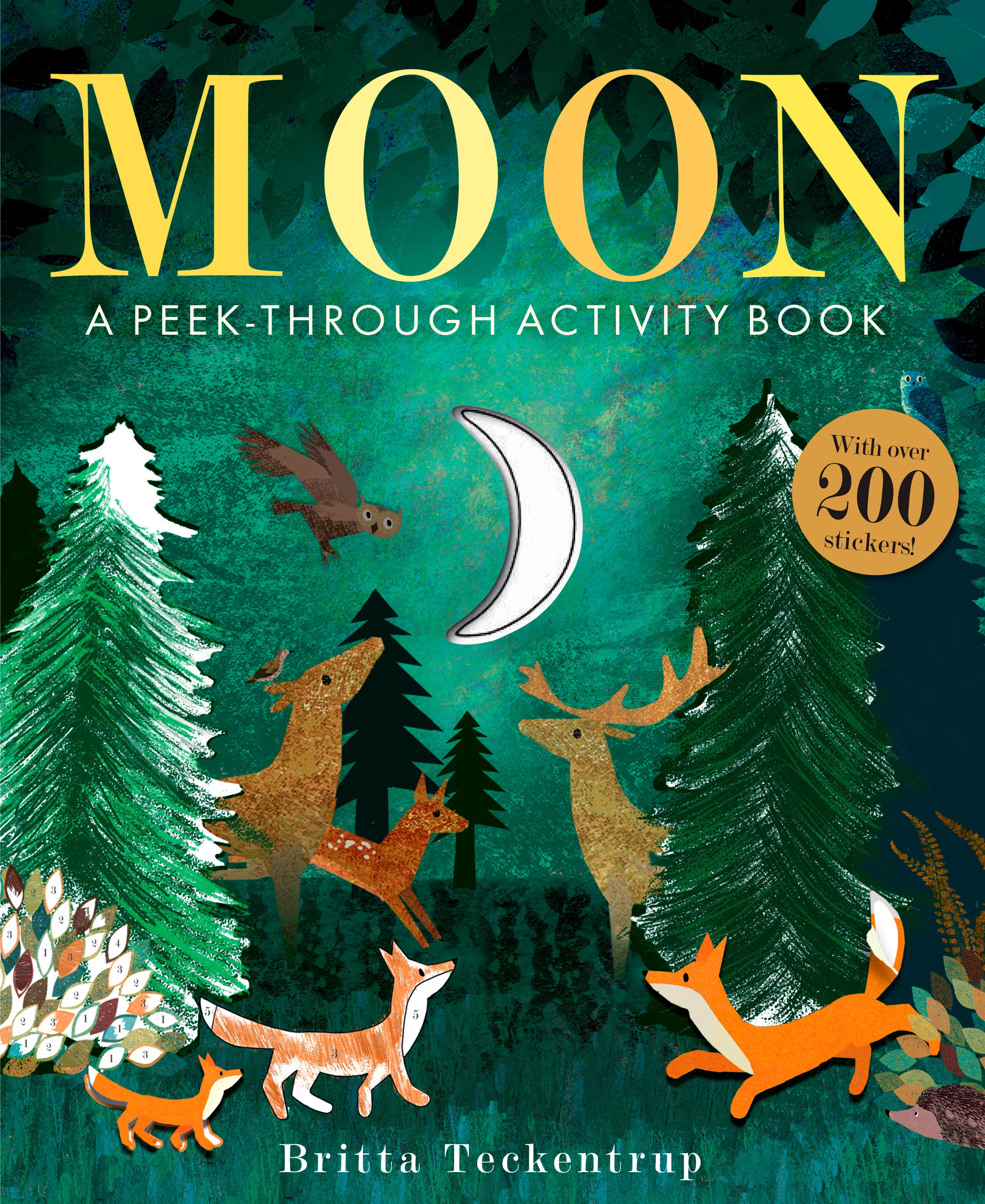 Moon: A Peek-Through Activity Book: With over 200 stickers by Britta Teckentrup — Paperback