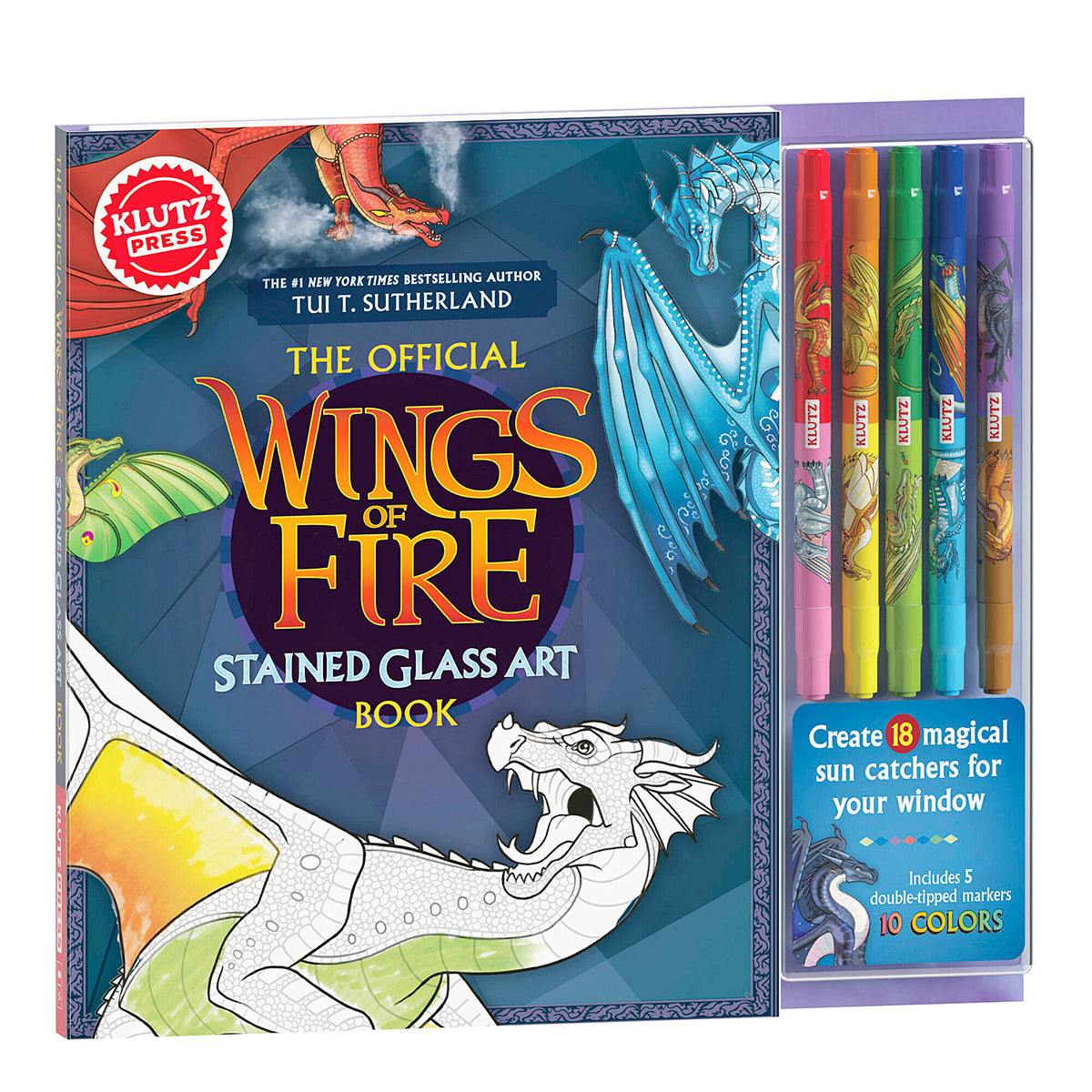 KlutzPress Wings of Fire Stained Glass Art by Tui T. Sutherland — Hardback