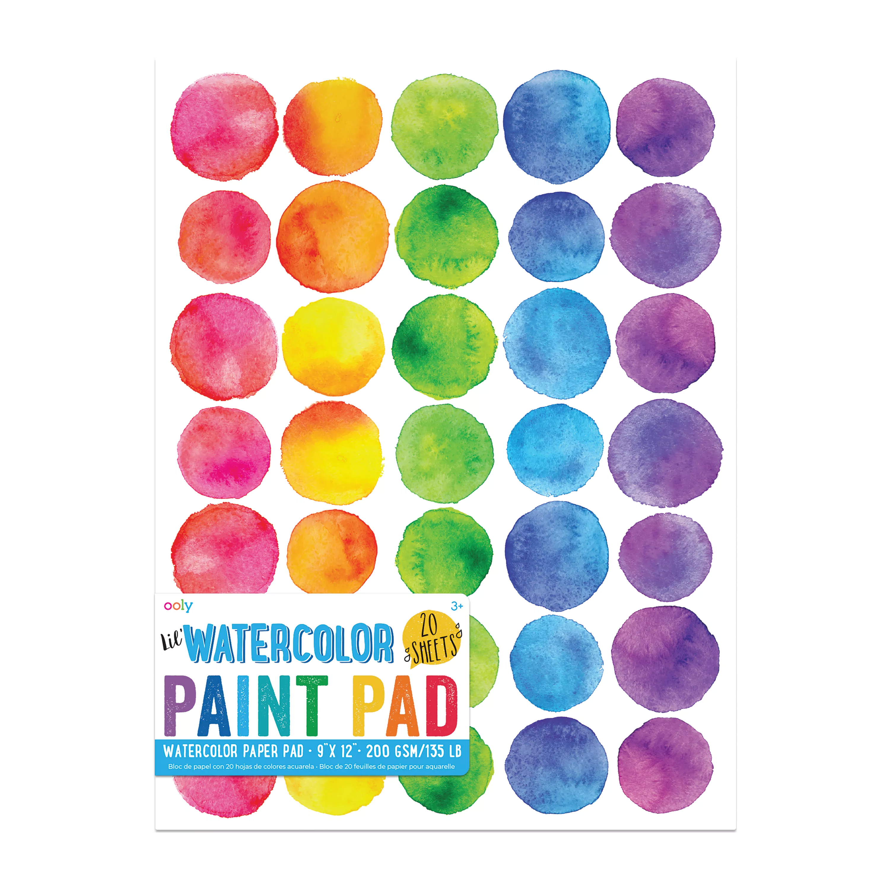 OOLY Lil Watercolor Paint Pad 9x12 20 Sheets