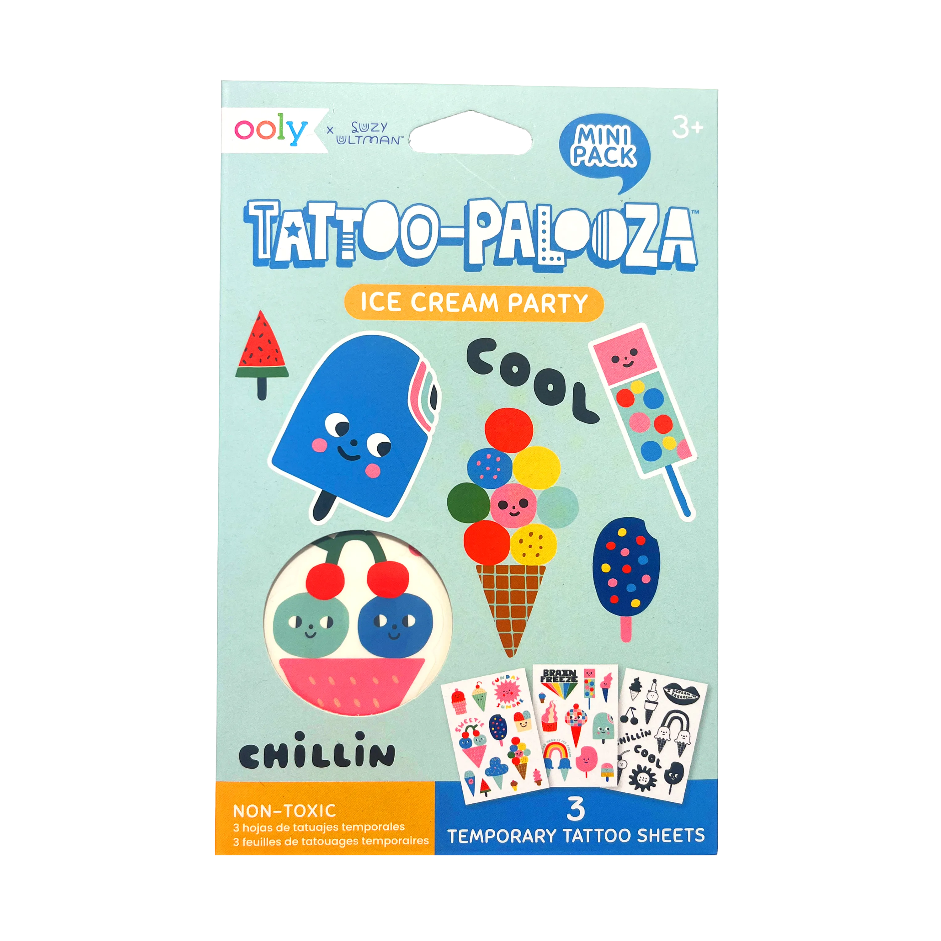 OOLY Tattoo-Palooza x Suzy Ultman Temporary Tattoos Ice Cream Party