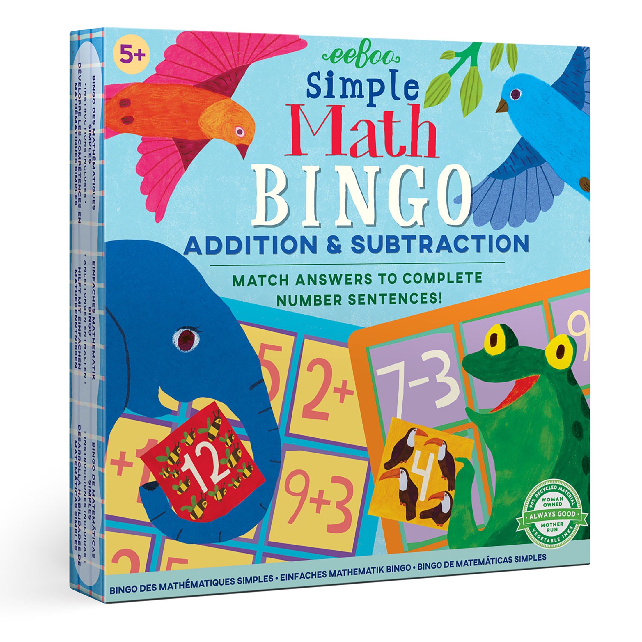 eeBoo Math Bingo game box